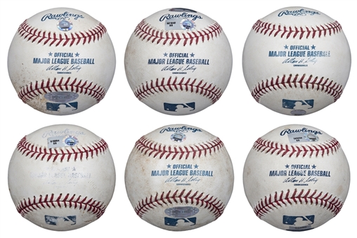 Lot of (6) 2004-2007 New York Mets Game Used OML Selig Baseballs (MLB Authenticated & Steiner)